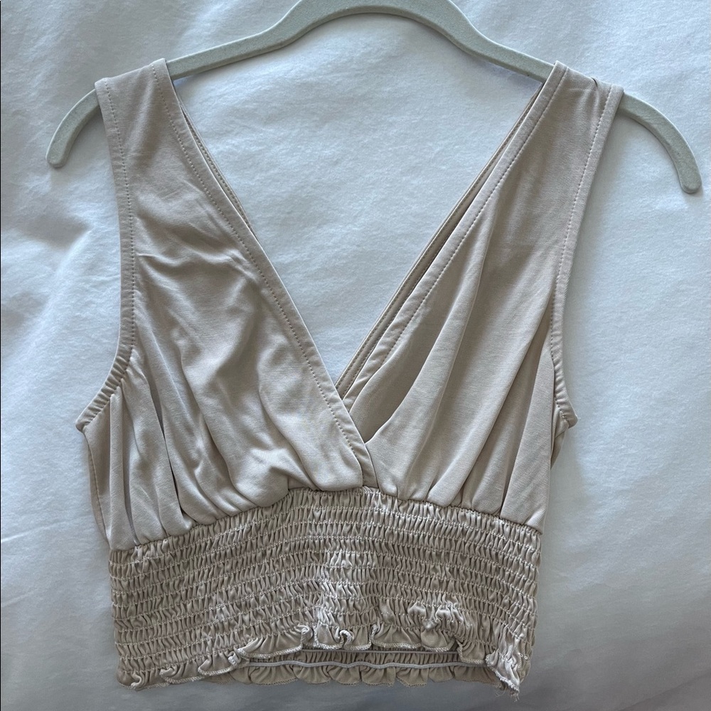 Urban outfitters cream cropped top